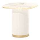 AICO Michael Amini Gineverra End Table in Ivory Gold