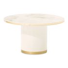 AICO Michael Amini Gineverra Round Cocktail Table in Ivory Gold