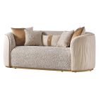 AICO Michael Amini Gineverra Loveseat, Biscotti in Ivory Gold