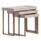 AICO Michael Amini Lisbon Nesting Tables in Silken Cream Bronze