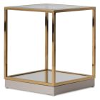 AICO Michael Amini Savannah Breeze End Table in Bright Gold (Promo)