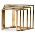 AICO Michael Amini Savannah Breeze Nesting Tables in Bright Gold - Set Of 3 (Promo)