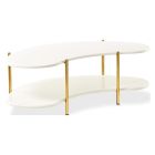 AICO Michael Amini Sassani Cocktail Table in Pearl White/Gold (Promo)