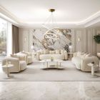 AICO Michael Amini Sassani Sofa Set in Crepe