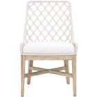 Essentials For Living Woven Lattis Outdoor Dining Chair in White Speckle Flat Rop - Set of 2