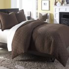 AICO Michael Amini Leigh 3pc King Coverlet/Duvet Set Cocoa (CL1A) - CLEARANCE SALE