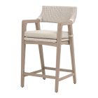 Essentials For Living Lucia Outdoor Counter Stool - Pure White Synthetic Wicker