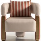 AICO Michael Amini Amora Chair, Ash - Eggshell Walnut (CL1A) - CLEARANCE SALE