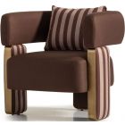 AICO Michael Amini Amora Chair, Brown - Eggshell Walnut