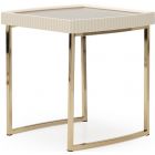 AICO Michael Amini Lisbon Side Table Silken - Matte Cream