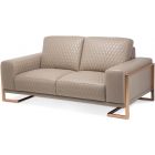 AICO Michael Amini Mia Bella Gianna Leather Loveseat - Light Coffee