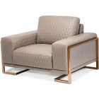 AICO Michael Amini Mia Bella Gianna Leather Chair & A Half - Light Coffee
