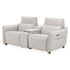 AICO Michael Amini Mia Bella Verona Reclining Loveseat with Storage Console in Light Gray (Promo)