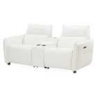 AICO Michael Amini Mia Bella Verona Reclining Loveseat with Storage Console in Snow White (Promo)