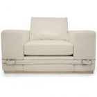 AICO Michael Amini Mia Bella Ciras Leather Chair in Cream