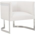 Bernhardt Interiors Zola Fabric Chair in Polished Stainless Steel