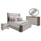 AICO Michael Amini Roxbury Park Cal. King Dual-Panel Bedroom Set in Slate