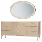 AICO Michael Amini Malibu Crest Dresser with Mirror in Blush (Promo)