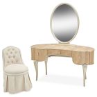AICO Michael Amini Villa Cherie Caramel Vanity Set with Mirror & Chair