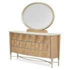 AICO Michael Amini Villa Cherie Caramel Dresser with Mirror