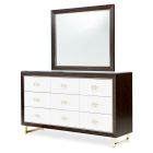 AICO Michael Amini Belmont Place Dresser with Mirror in Espresso