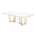 AICO Michael Amini Palm Gate Rectangular Dining Table in Cloud White