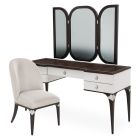 AICO Michael Amini Paris Chic Vanity Desk with Mirror & Chair in Espresso (Promo)