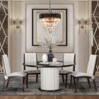 AICO Michael Amini Paris Chic 5pc 60'' Round Dining Set in Espresso