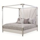 AICO Michael Amini Penthouse Eastern King Canopy Bed in Ash Gray