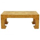 Worlds Away Nicola Pagoda Style Coffee Table in Burl Wood