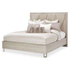 AICO Michael Amini Marin Cal King Panel Bed in Greige