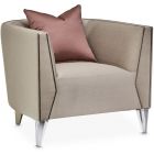 AICO Michael Amini Linea Matching Chair Metallic SilverMist