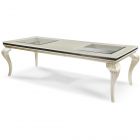 AICO Michael Amini Hollywood Swank 4 Leg Rectangular Dining Table in Pearl Caviar (CL1A) - CLEARANCE SALE