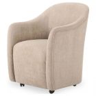 Moe's Home Collection Drava Rolling Dining Chair in Beige (Dropshippable)