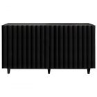 Worlds Away Odette Black Lacquer 4 Door Scalloped Front Cabinet (CL1A) - CLEARANCE SALE