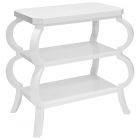 Worlds Away Olive Three Tier Side Table in Matte White Lacquer