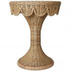Worlds Away Round Pedestal Side Table With Scallop Edge