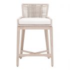 Essentials For Living Overlay Outdoor Counter Stool - Oyster Twist Rope Washed Ever Teak