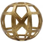Worlds Away Medium Round Metal Ball With Geo Cutouts In Textured Brass (Dropshippable)
