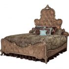 AICO Michael Amini Platine de Royale Light Espresso Upholstered Bed California King