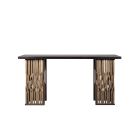 Lily Koo Ross Console Table in Truffle, Dark Brass