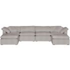 Essentials For Living Stitch & Hand Sky Modular 6pc Sectional with Ottoman in Peyton Slate