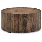 Magnussen Dakota Round Cocktail Table with casters in Rustic Pine