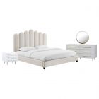 TOV Furniture Celine Cream Velvet Bedroom Set in King