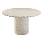 TOV Furniture Blossom Washed Travertine Finish Indoor/Outdoor 54 inch Round Dining Table