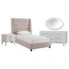 TOV Furniture Koah Blush Velvet Bedroom Set in Twin