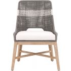 Essentials For Living Woven Tapestry Dining Chair in Dove Flat Rope, White Speckle Stripe - Set of 2