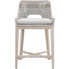 Essentials For Living Woven Tapestry Outdoor Counter Stool in Taupe Stripe