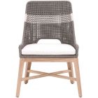 Essentials For Living Woven Tapestry Outdoor Dining Chair in Dove Flat Rope, White Speckle Stripe - Set of 2
