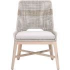 Essentials For Living Woven Tapestry Outdoor Dining Chair in Taupe Stripe - Set of 2